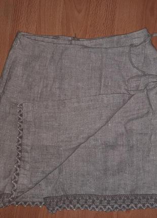 Юбка натуральный лен на запах тм "галерея льна "