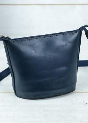Жіноча шкіряна сумка елліс, натуральна шкіра італійський краст, колір синій5 фото