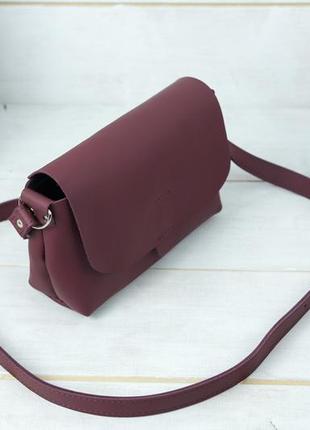 Женская кожаная сумка итальяночка, натуральная кожа grand, цвет бордо3 фото