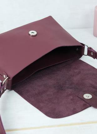 Женская кожаная сумка итальяночка, натуральная кожа grand, цвет бордо6 фото