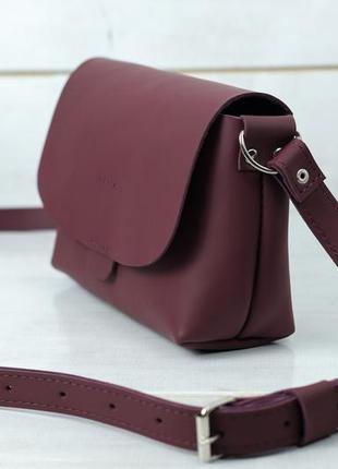 Женская кожаная сумка итальяночка, натуральная кожа grand, цвет бордо4 фото