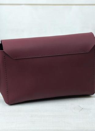 Женская кожаная сумка итальяночка, натуральная кожа grand, цвет бордо5 фото