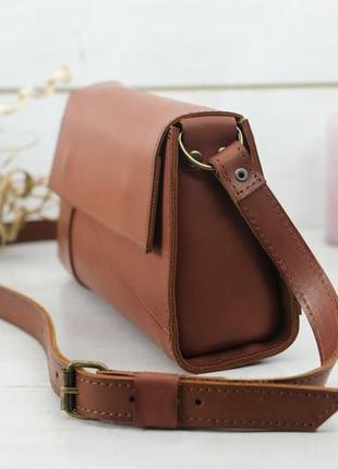 Жіноча шкіряна сумка френкі вечірня, натуральна шкіра італійський краст, колір коричневий4 фото