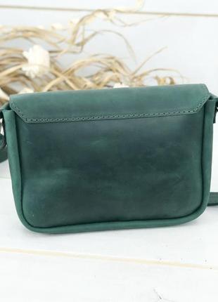 Жіноча шкіряна сумка лілу, натуральна вінтажна шкіра, колір зелений5 фото