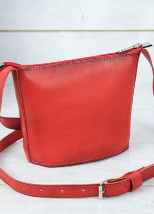 Женская кожаная сумка эллис, натуральная кожа итальянский краст, цвет красный4 фото