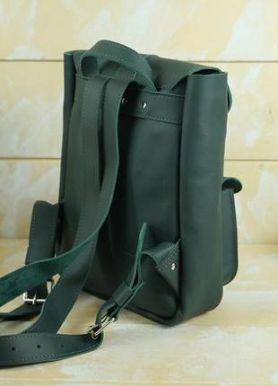 Жіночий шкіряний рюкзак джун, натуральна шкіра grand колір зелений5 фото