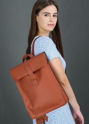 Женский кожаный рюкзак сидней, натуральная кожа grand цвет коричневый, оттенок коньяк
