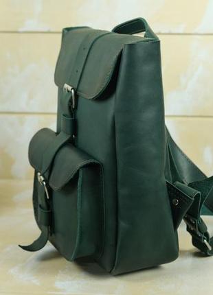 Жіночий шкіряний рюкзак джун, натуральна шкіра італійський краст колір зелений4 фото