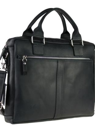 Сумка чоловіча для документів велика шкіряна а4 "universal" (чорна)