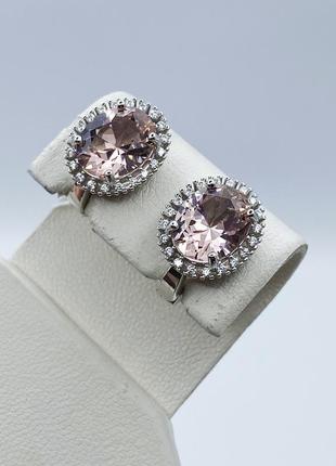 Сережки срібні з морганітом 4,99 г