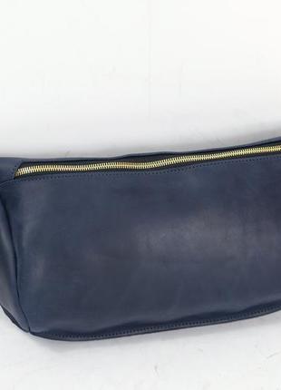 Кожаная сумка модель №55, натуральная винтажная кожа, цвет синий