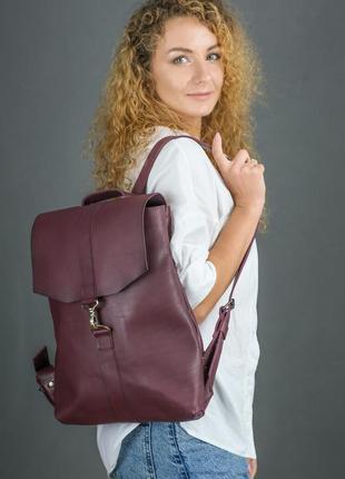 Жіночий шкіряний рюкзак монако, натуральна шкіра італійський краст колір бордо