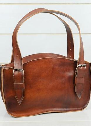 Жіноча шкіряна сумка кім, натуральна шкіра італійський краст, колір коричневий, відтінок вишня