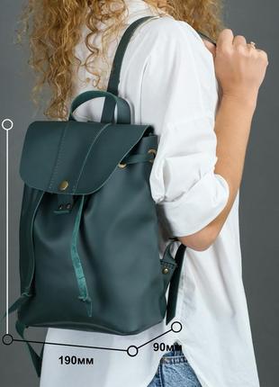 Жіночий шкіряний рюкзак прага, натуральна шкіра grand колір зелений7 фото