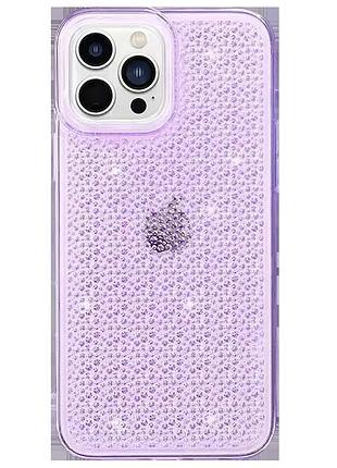 Блискучий прозорий чохол на iphone 12 / 12 pro (фіолетовий)