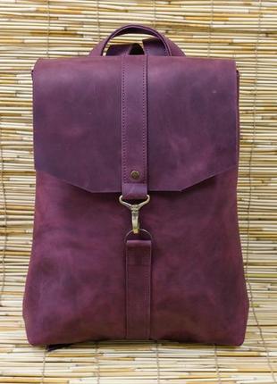Женский кожаный рюкзак монако, натуральная винтажная кожа цвет бордо