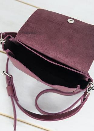 Женская кожаная сумка макарун, натуральная кожа grand, цвет бордо6 фото