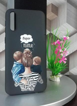 Силиконовый чехол для samsung galaxy a50 чёрный super mama