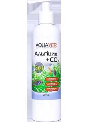 Препарат проти водоростей альгіцид+со2 250 мл добрива для рослин, aquayer акваріумне добриво