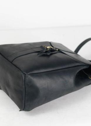 Жіночий шкіряний рюкзак київ, розмір великий, натуральна шкіра італійський краст колір чорний2 фото