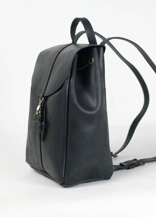 Жіночий шкіряний рюкзак київ, розмір великий, натуральна шкіра італійський краст колір чорний5 фото
