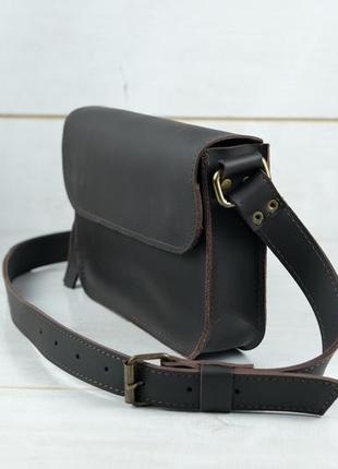 Женская кожаная сумка берти, натуральная кожа grand, цвет коричневый, оттенок шоколад4 фото