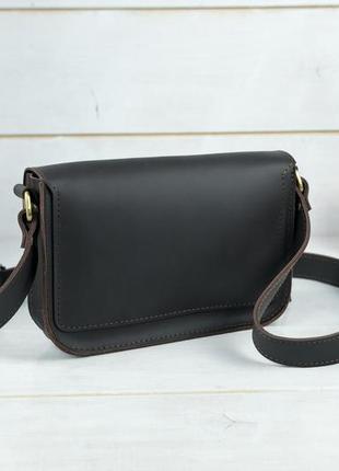 Женская кожаная сумка берти, натуральная кожа grand, цвет коричневый, оттенок шоколад5 фото