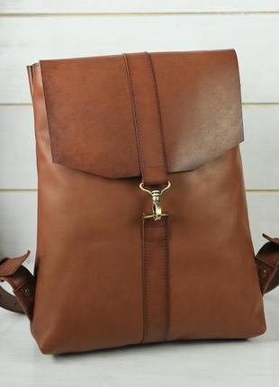 Женский кожаный рюкзак монако, натуральная кожа итальянский краст цвет коричневый