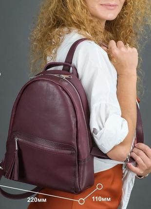 Жіночий шкіряний рюкзак лімбо, розмір міні, натуральна вінтажна шкіра колір коричневый, відтінок шоколад7 фото