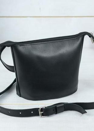 Женская кожаная сумка эллис, натуральная кожа итальянский краст, цвет черный2 фото