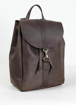 Жіночий шкіряний рюкзак київ, розмір великий, натуральна вінтажна шкіра колір коричневый, відтінок шоколад
