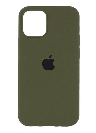 Чехол для iphone 13 silicone case full cover (тёмно-зеленый)