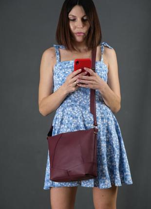 Женский кожаный шоппер диамант, натуральная кожа grand, цвет бордо