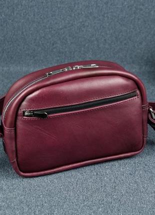 Женская кожаная сумка виола, натуральная кожа итальянский краст, цвет бордо5 фото