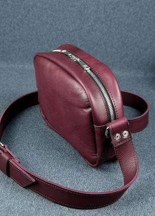 Женская кожаная сумка виола, натуральная кожа итальянский краст, цвет бордо3 фото