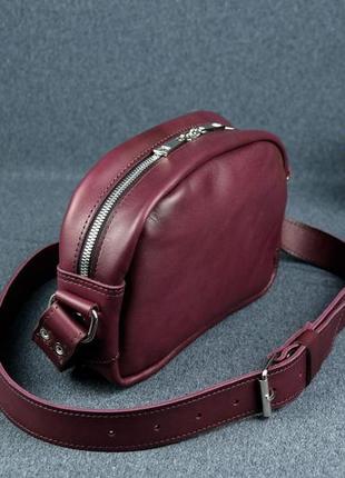Женская кожаная сумка виола, натуральная кожа итальянский краст, цвет бордо4 фото
