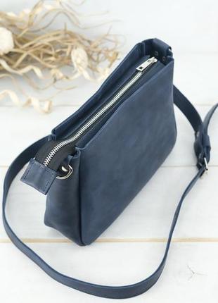 Женская кожаная сумка надежда, натуральная винтажная кожа, цвет синий2 фото
