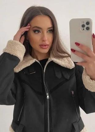 Тепла куртка бомпер з хутром туреччина