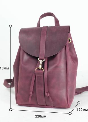 Женский кожаный рюкзак киев, размер средний, натуральная кожа итальянский краст, цвет коричневый6 фото
