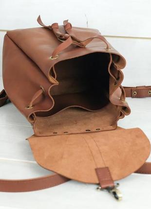 Женский кожаный рюкзак киев, размер средний, натуральная кожа итальянский краст, цвет коричневый5 фото