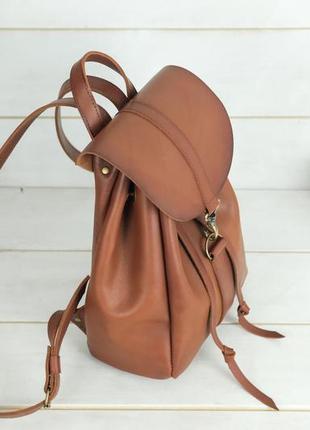 Женский кожаный рюкзак киев, размер средний, натуральная кожа итальянский краст, цвет коричневый2 фото
