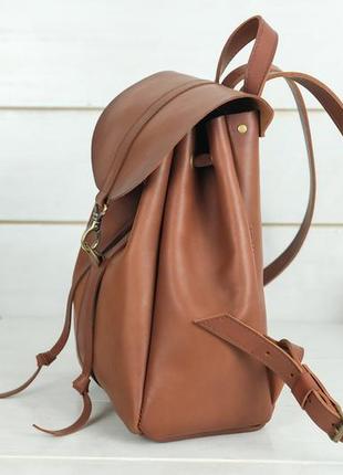 Женский кожаный рюкзак киев, размер средний, натуральная кожа итальянский краст, цвет коричневый3 фото