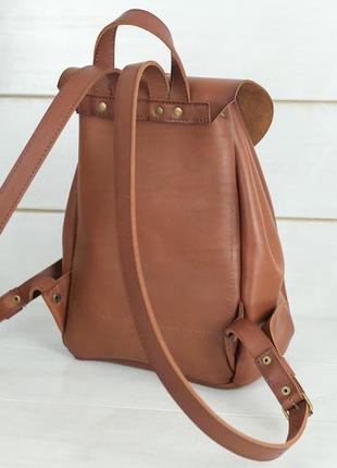 Женский кожаный рюкзак киев, размер средний, натуральная кожа итальянский краст, цвет коричневый4 фото
