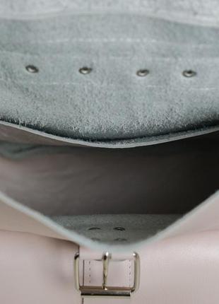 Женский кожаный рюкзак джун, натуральная гладкая кожа цвет пудра5 фото
