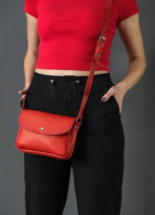 Жіноча шкіряна сумка мія, натуральна шкіра італійський краст, колір червоний