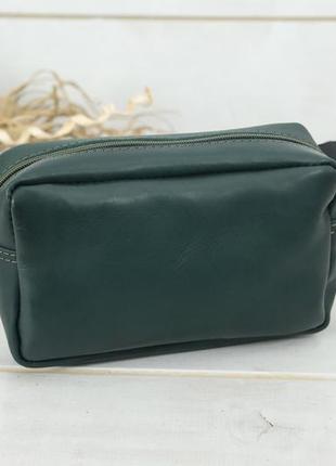 Кожаная сумка модель №58, натуральная кожа итальянский краст, цвет зеленый