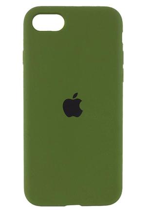 Чехол для iphone 7/8/se 2 silicone case full cover (хаки)1 фото