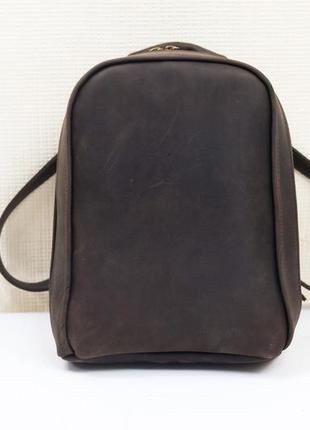 Жіночий шкіряний рюкзак анталія, натуральна вінтажна шкіра колір коричневый, відтінок шоколад