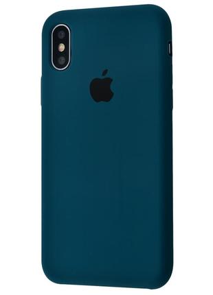 Чохол для iphone xs max silicone case(темно-зелений)