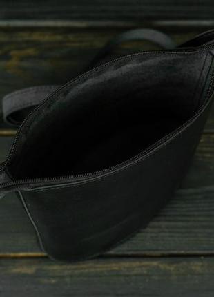 Женская кожаная сумка эллис хл, натуральная кожа итальянский краст, цвет черный3 фото